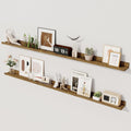 Axeman 55 Inch Floating Shelves - Picture Ledge Shelf Set of 2 - Rustic Brown Wall Shelves with Lip - Picture Shelf for Wall with Ledge - Photo Ledge Shelves for Pictures Nursery Books