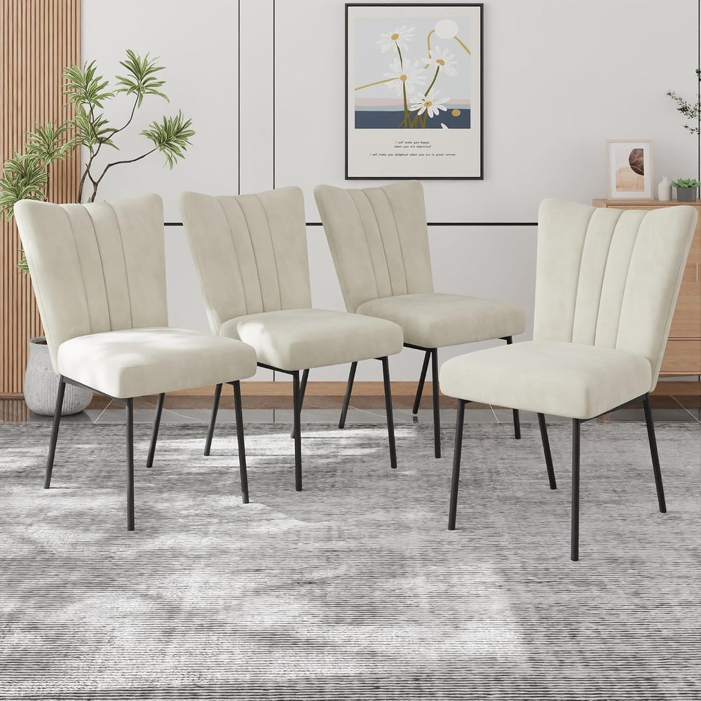 ZckyCine Dining Chairs Set of 4, Upholstered Velvet Kitchen Chairs with Thick...