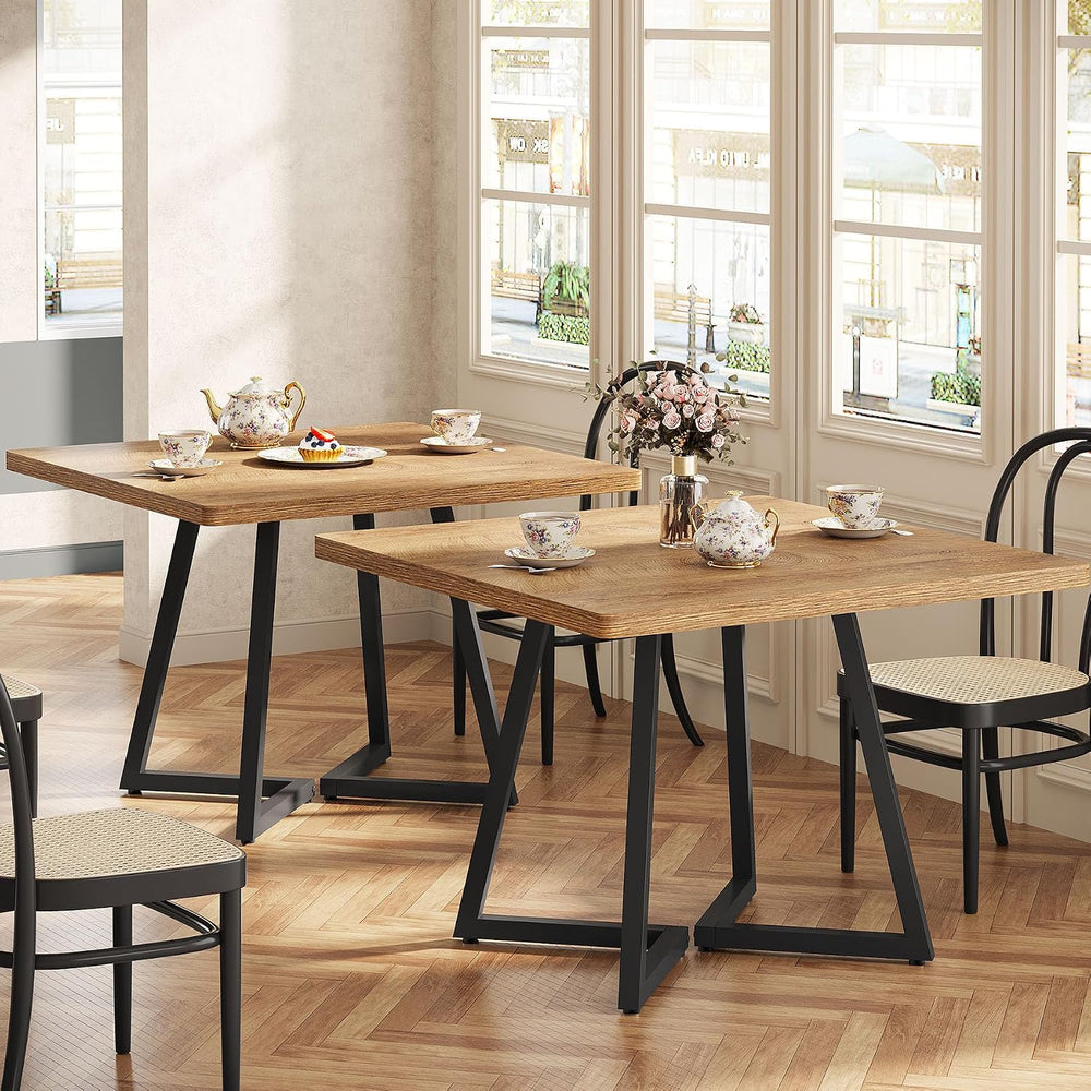 Tribesigns Square Dining Table Set of 6, 31.5" Farmhouse Dinner Table wi...