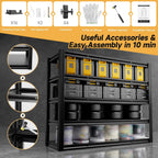 5-Tier 60" W x 20" D x 72" H Garage Shelving Metal Storage Rack 3000LBS Garage Shelving Heavy Duty Adjustable Storage Shelves Unit for Industrial Warehouse Basement Utility Shelf (Black)
