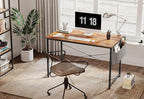 Cubiker Computer Desk 63 inch Home Office Writing Study Desk, Modern Simple Style Laptop Table with Storage Bag, Black