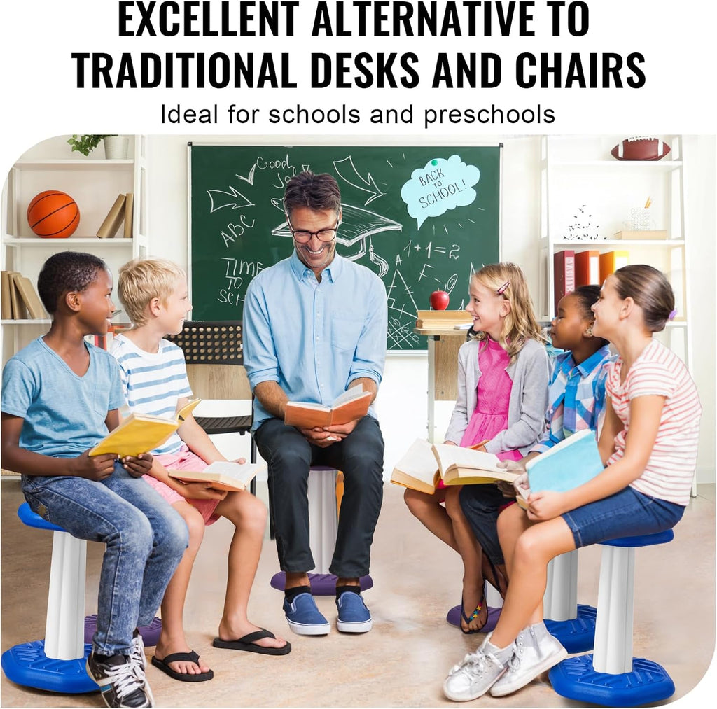VEVOR Kids Wobble Chair, Active Chair with Sponge Cushion, Wobble Stool Improves Focus, Posture and Calm Children, Ideal for Schools and Home, Age 7-14, Blue