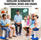 VEVOR Kids Wobble Chair, Active Chair with Sponge Cushion, Wobble Stool Improves Focus, Posture and Calm Children, Ideal for Schools and Home, Age 7-14, Blue
