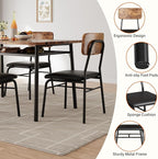 GAOMON 5-Piece Dining Table Set for 4, Wood Kitchen with Built-in Storage Rack,Small Kitchen Table with Upholstered Chairs and Metal Frame for Small Spaces, Retro Color