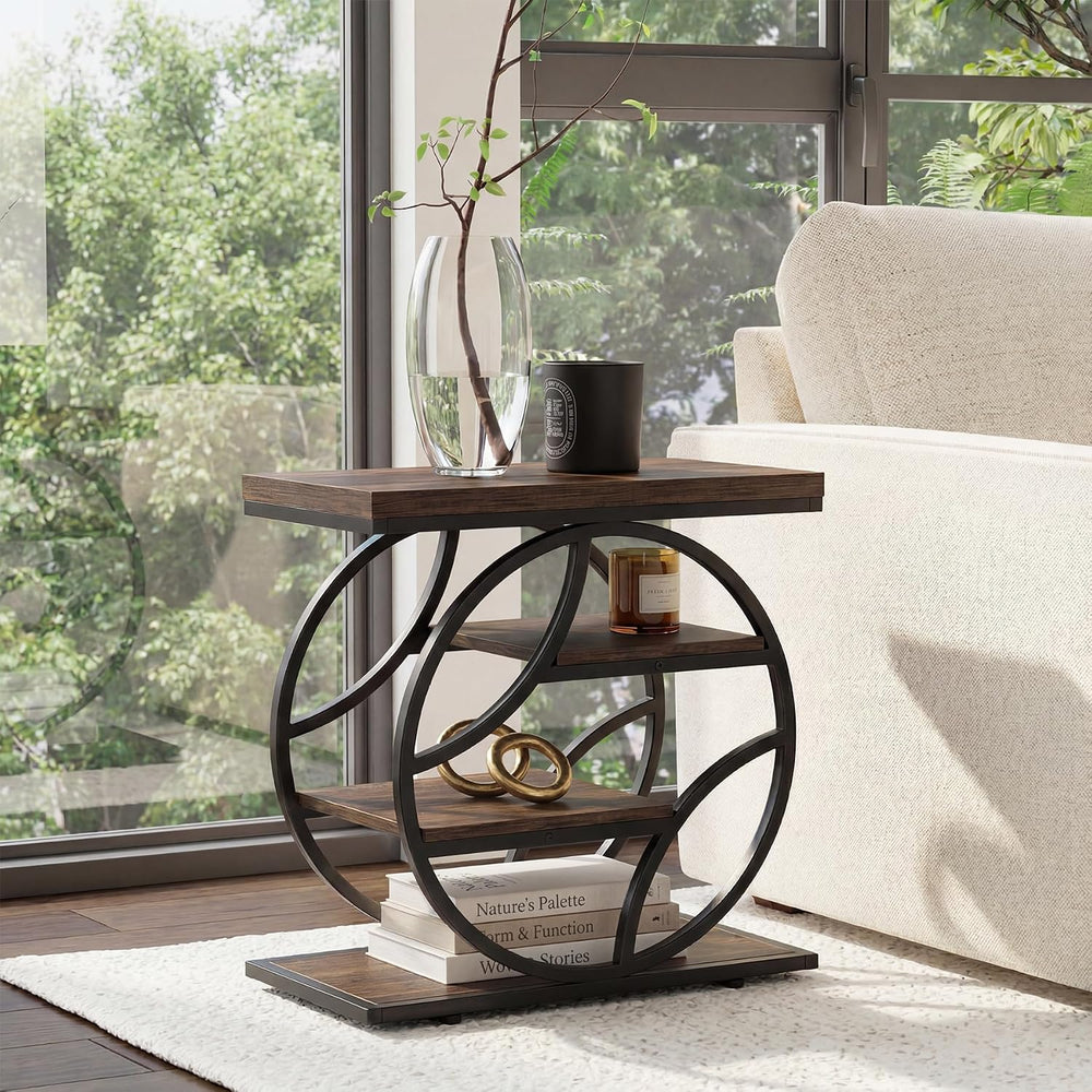 Tribesigns 25-Inch End Table for Living Room, Small Side Table with 4-Tier St...
