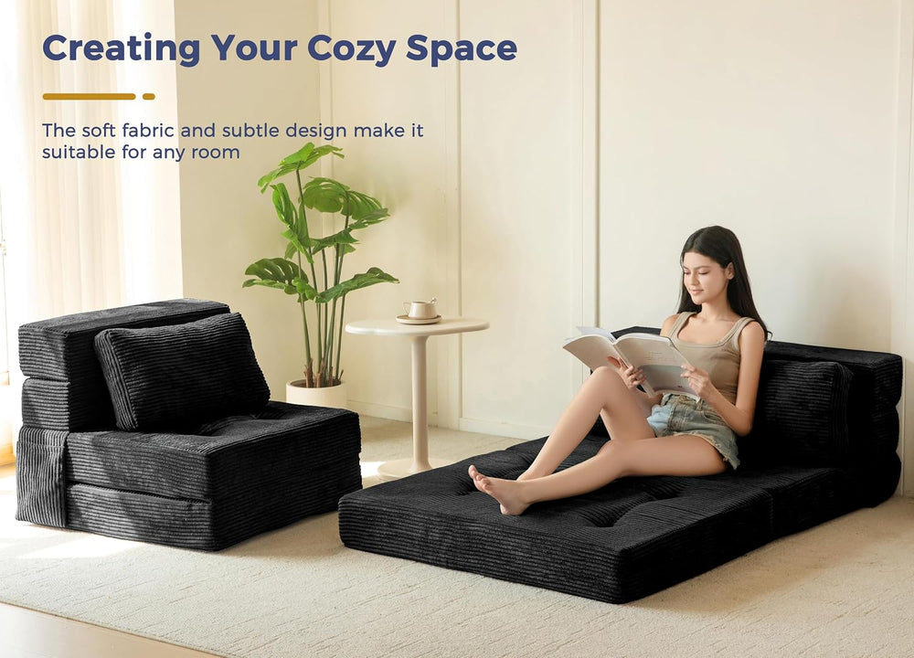 MAXYOYO Convertible Sofa Bed, Fold Out Sofa Couch with Pillow for Adults | Lo...
