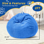 2FT Bean Bag Chair: 2' Bean Bags with Memory Foam Filled,Comfy Beanbag Chairs Teardrop Bean Bag Sofa with Corduroy Cover