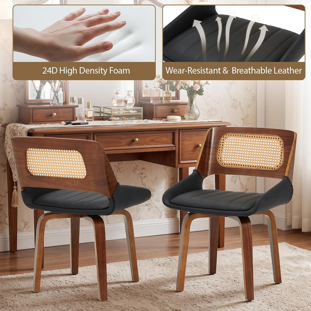 AVAWING Swivel Dining Chairs Set of 4, Mid Century Modern Dining Room Chairs ...