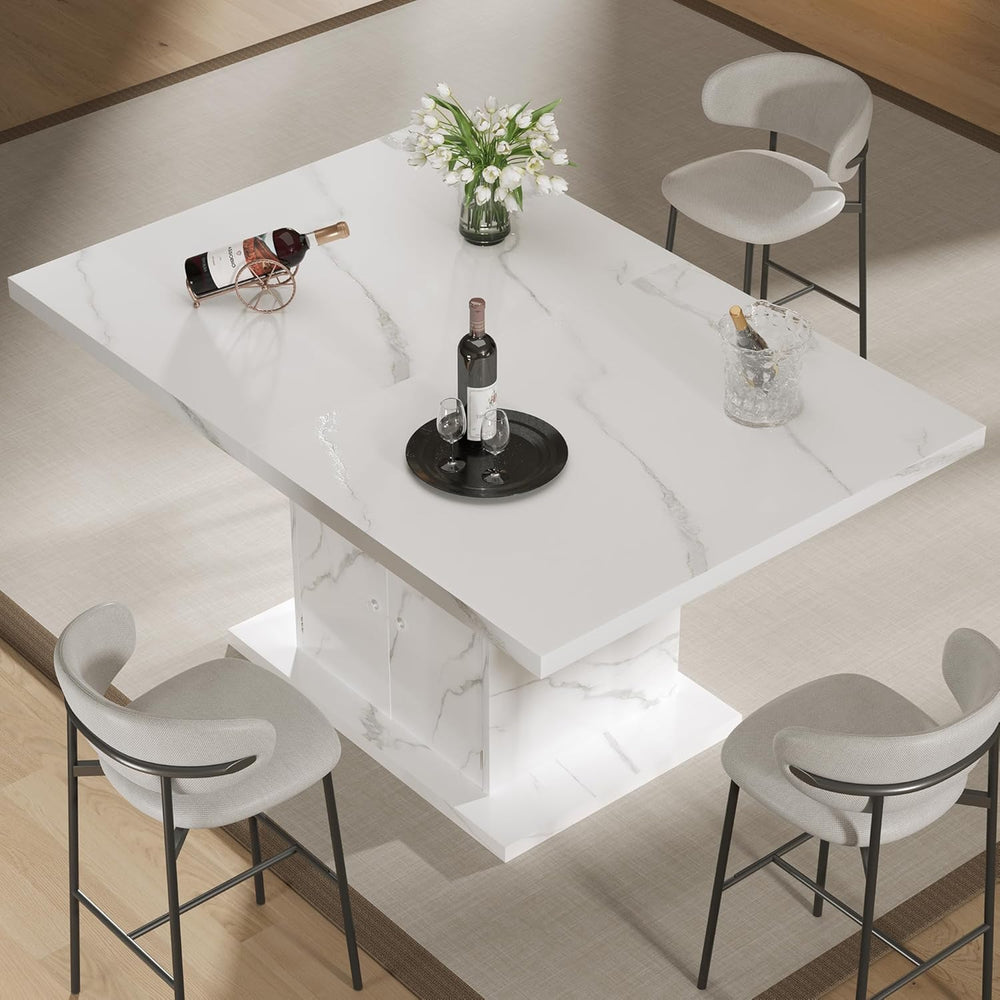 Extendable Dining Table for 4-6, 47-63in Expandable Kitchen Rectangle Dining ...