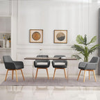Mid Century Modern Dining Chairs Set of 4 & 2 & 6 Comfy Accent Chair Upholstered Kitchen Dining Living Room Chairs for Bedrooms Waiting Room Home Arm Desk Chair No Wheels (Wool Dark Gray, 4)