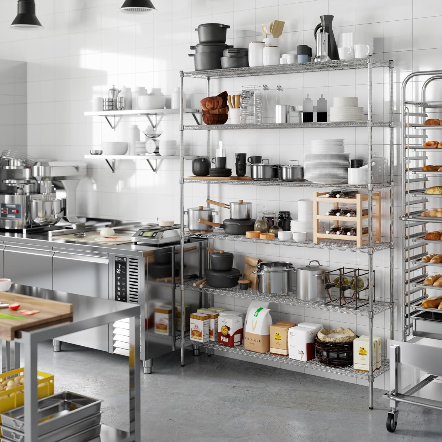 14" Deep x 60" Wide x 86" Height Wire Shelving Kit | 6-Tier | NSF Commercial Storage Rack Unit