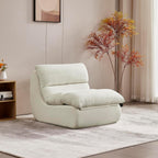 Dineli Bean Bag Chairs for Adults, Beanbag Chair Lounge Sofa Comfy Reading Chair for Bedroom & Living Room, Memory Foam Lazy Floor Couch, White
