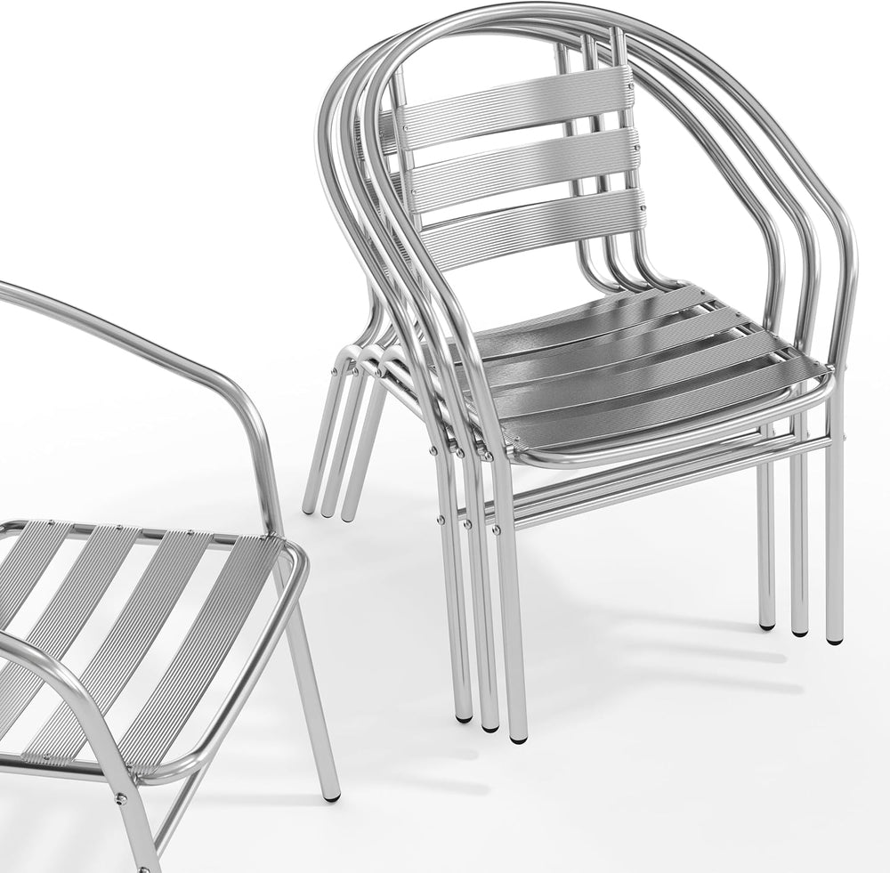 Flash Furniture Lila 4 Pack Commercial Aluminum Indoor-Outdoor Restaurant Sta...