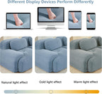 SoarFlash Corduroy Sectional Sofa Ottoman,Blue