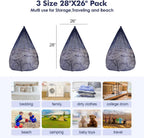 3Pcs Mesh Laundry Bags Washing Machine Mesh Wash Bags Jumbo for Delicates Clothes,Bed Linen,Toys with Drawstring Closure Sturdy(3 XXLarge 28 x 26 Inches, Blue)