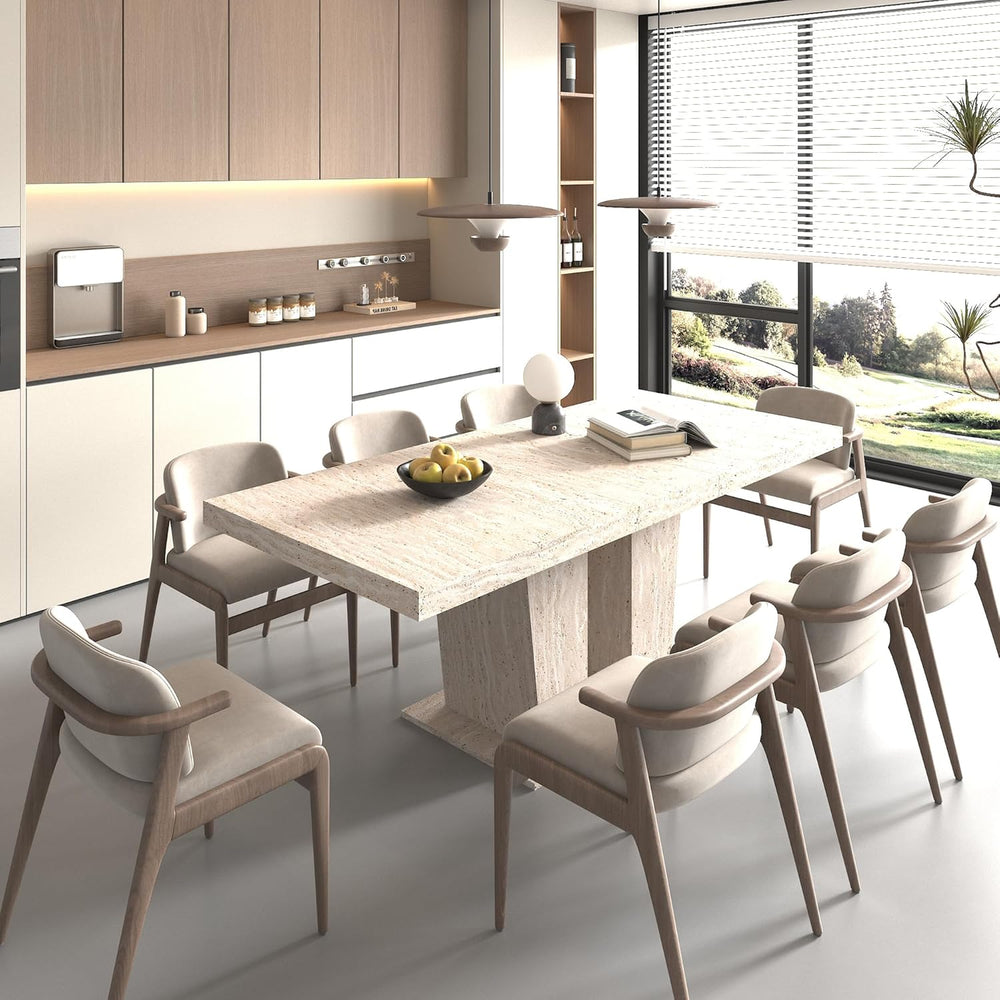 Extendable Dining Room Table for 6 8 10, Modern Farmhouse Rectangular Wooden ...