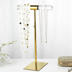 Jewelry Display Stand 2 Packs Stainless Steel Purse Display Stand Acrylic Necklaces Holder Towers Adjustable Height Tabletop Jewelry Organizer for Home Store Boutique