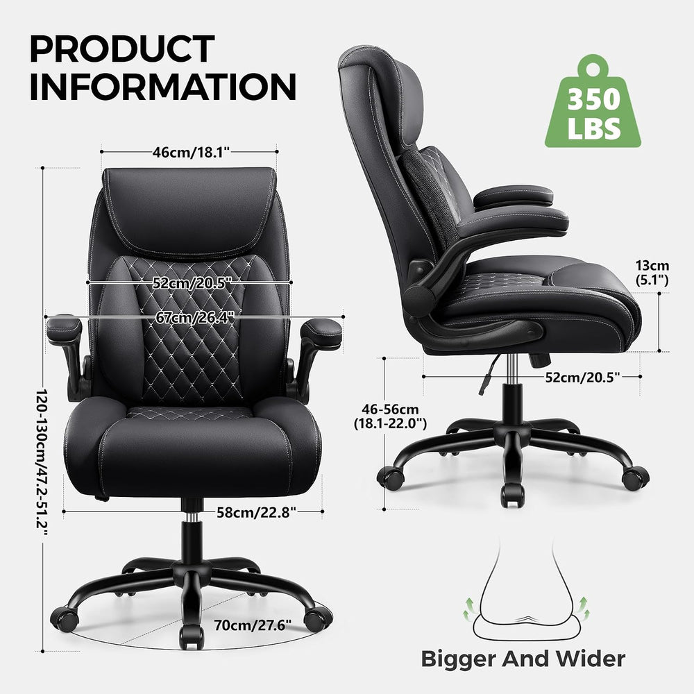 Office Chair, Ergonomic Executive Desk Chair with Lumbar Support for Lower Ba...