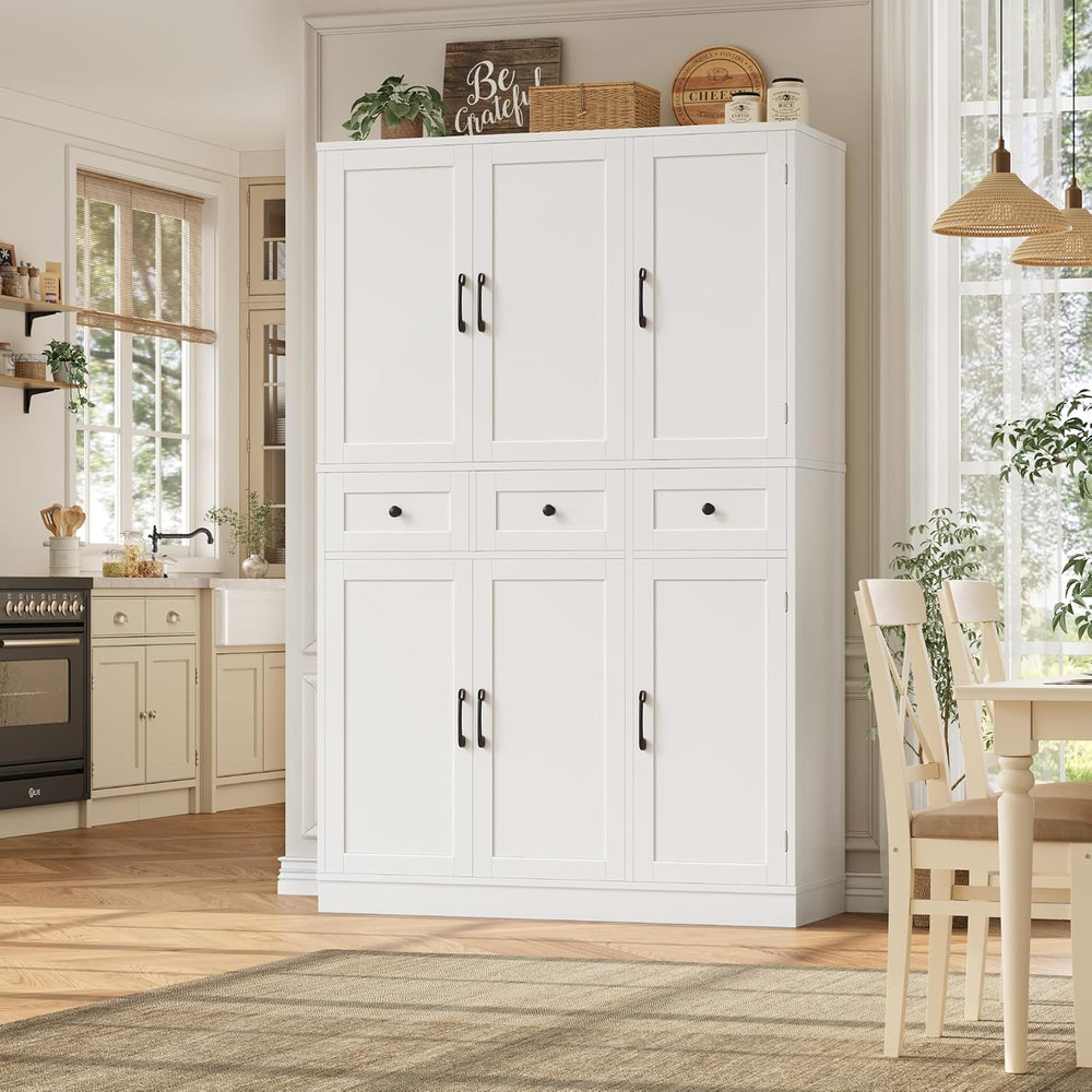HITHOS 71" Tall Kitchen Pantry Storage Cabinet w/Drawers & Shelves, ...