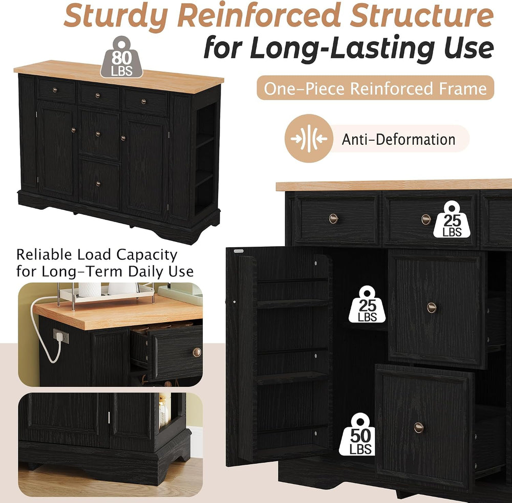 Merax Sideboard Buffet Cabinet with Storage, 51.2" Kitchen Console Table...