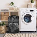 Larpur 3 Pack Pop Up Laundry Hampers, Collapsible Mesh Laundry Baskets, Portable Foldable Clothes Hampers for Dorm, Home, Bedroom, Bathroom, RV Cruise, Black