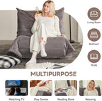 Bean Bag Chair for Adults,Bean Bag Chairs with High Density Comfortable Memory Foam,Giant Lazy Sofo Fireside Bean Bag Chair, for Living Room, Bedroom, Reading & TV (Grey)
