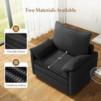 Vesgantti 40" Single Seat Sofa, Comfy Cloud Couch Deep Seat Upholstered Couch Chenille Modern Sofa with Armrest Pillow, Easy Assembly for Living Room, Bedroom and Apartment, Black