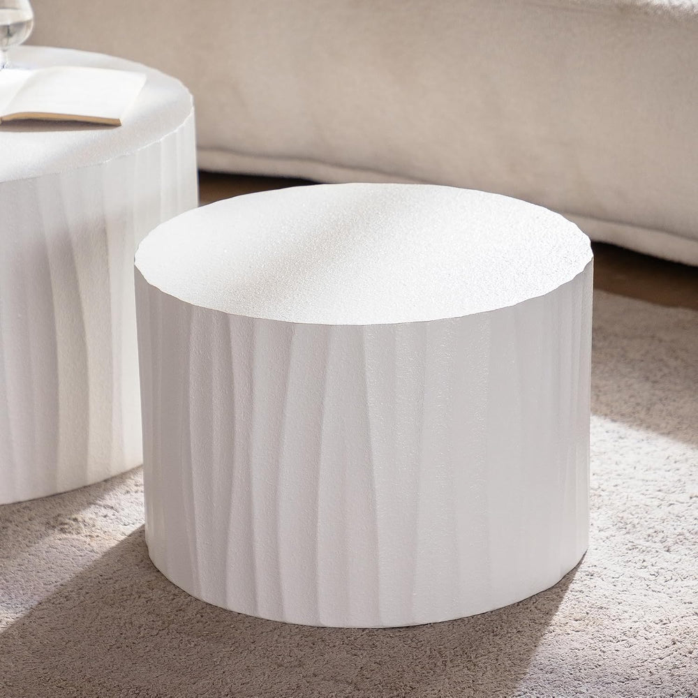 Nesting Round Coffee Table Set of 2, 26.77" (W) Circle Accent End Table ...