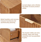 LEYAOYAO Fluted 6 Drawers Dresser, 48" Wide Modern Chest of Drawers with Wood Grain Top, Curved Profile Design, Dresser TV Stand, Wood Drawer Organizer for Bedroom, Living Room, Hallway,Brown