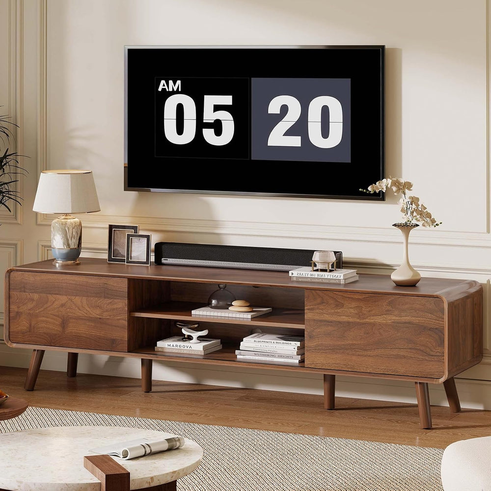 Nasonet 70" Mid Century Modern TV Stand for Tvs up to 80", Entertai...