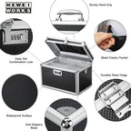 Storage Lock Box with Combination code, Lockable Medicine Storage Case, Empty First Aid Box, Security Lock Box, Multipurpose Lockbox for Home and Outdoor Use (Black, Medium)