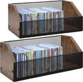 CD Storage Rack 2-Pack - CD Storage Case Holds 76 Full Case CDs, 152 Slim Case CDs, Desktop or Closet CD Stand, CD Display for Blu-Ray | Video Game Cases | Papers | Cards