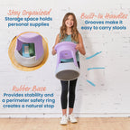 ECR4Kids Active Storage Wobble Stool, 18in Seat Height, Childrens Furniture, Light Purple/Light Grey