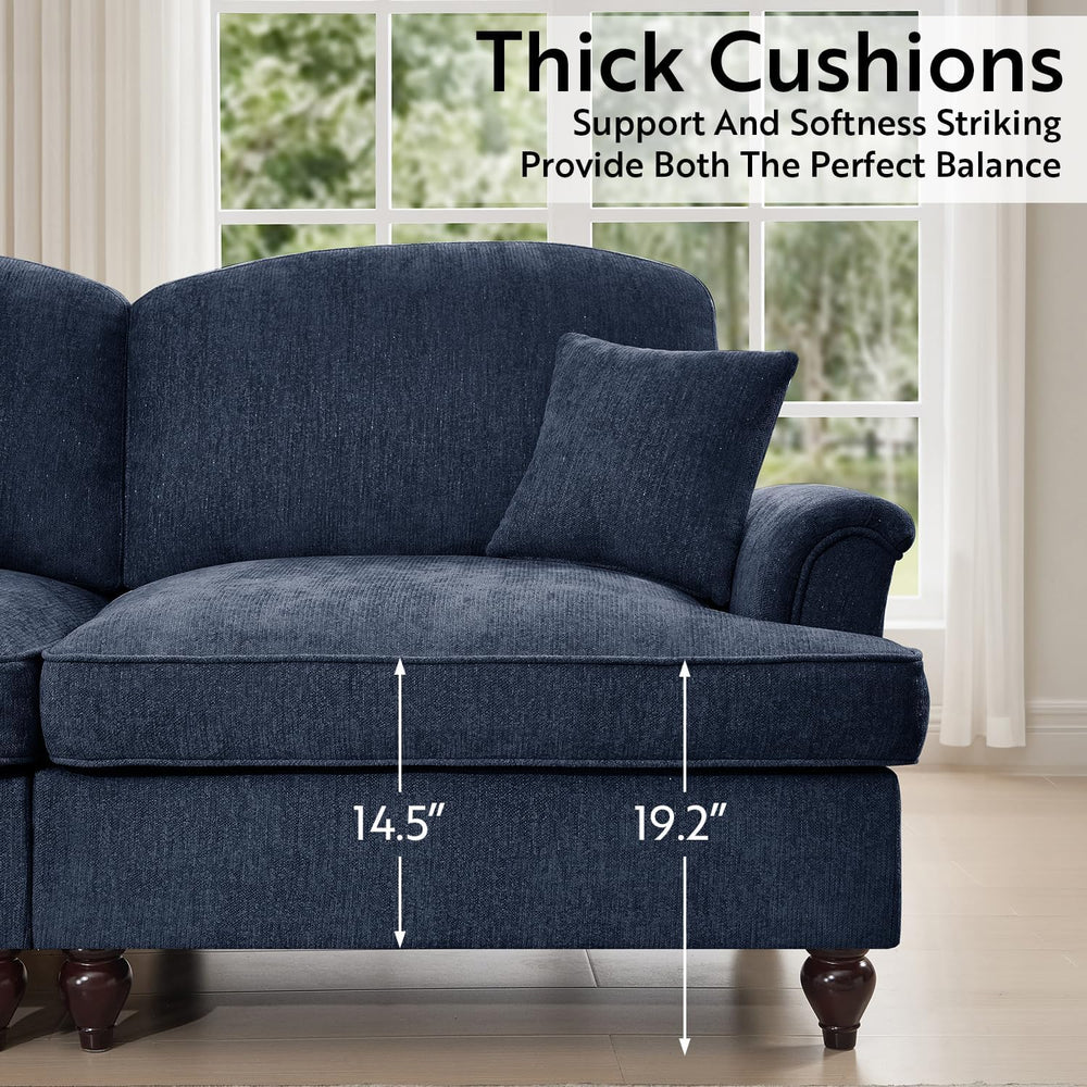 SoarFlash Modular Sectional Sofa Couch, Comfy Chenille Sofa with Removable Ru...