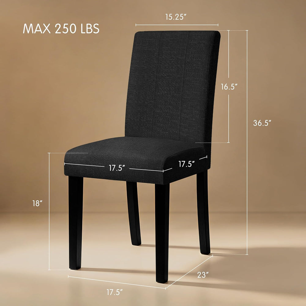HOMYZOO Dining Chairs Set of 8, Upholstered Dining Room Chairs, Black