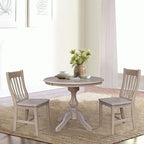 International Concepts Set of Two Cafe Dining Chairs, Washed Gray Taupe