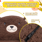 Sherpa Kids Armchair, Kids Sofa, Toddler Animal Brown Bear Reading Chair | Machine washable removable cover, lightweight foam lounge chair for toddlers ages 1–6, no assembly required