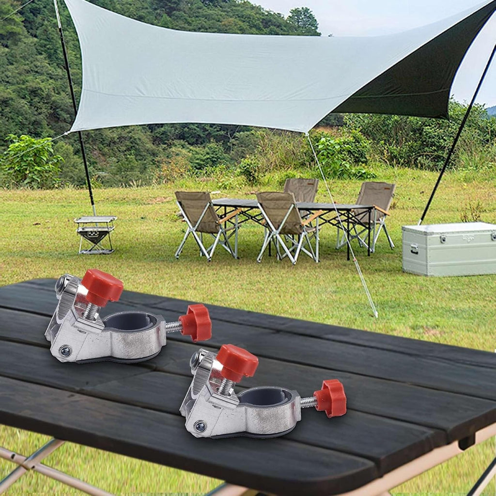 Umbrella Holder Clips Set of 2 for Beach and Fishing Chairs, Compact Design with Adjustable Features in Aluminum Alloy (foldable)