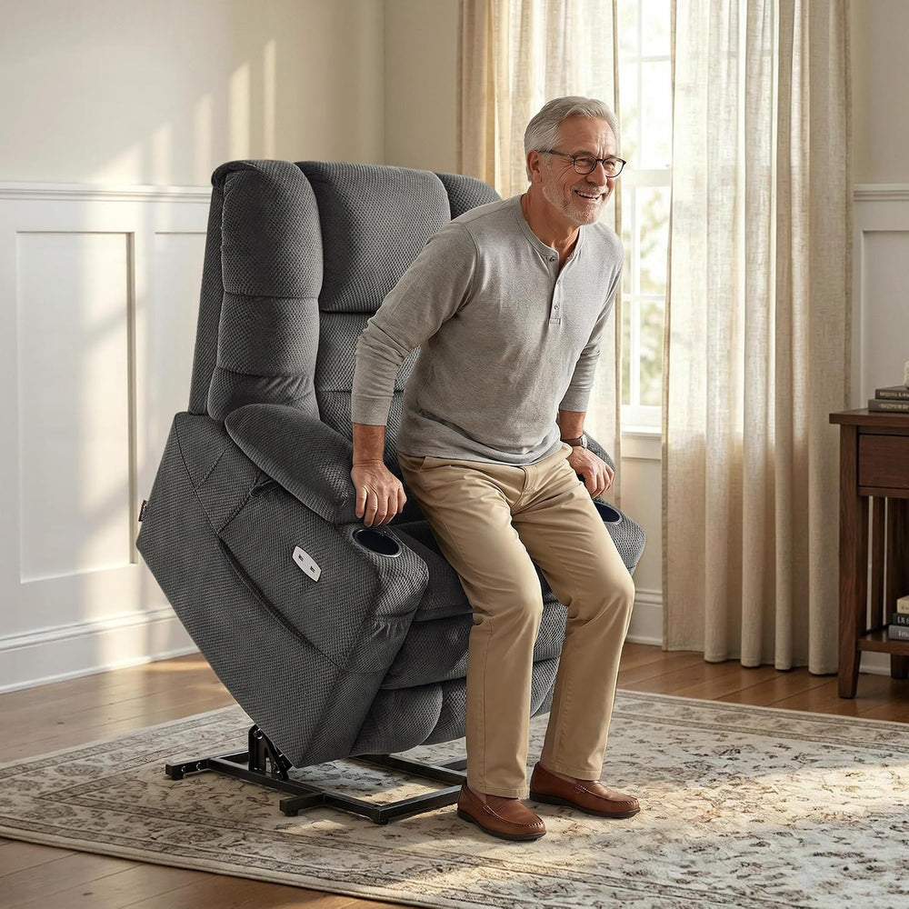 MCombo Triple Motor Lay Flat Power Lift Recliner Chair for Tall Elderly, Infi...