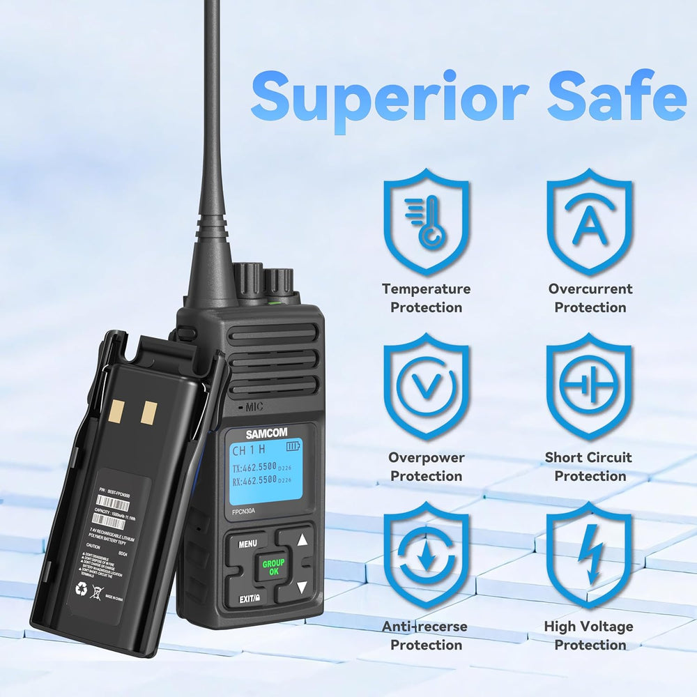 FPCN30A Radios Walkie Talkies Long Range with Speaker Mic 4 Packs