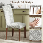 Stylish Dining Chairs Set of 6, Upholstered Parsons Dining Room Chair with Nailhead Trim, Kitchen Room Chair with Thick Cushions and Wood Legs, Nailhead Trim, SKY2050A-01