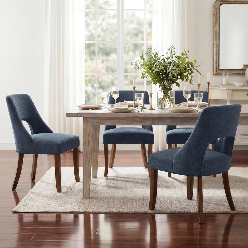 UVV Wooden Dining Chairs Set of 2, Mid Century Upholstered Dining Room Chair ...
