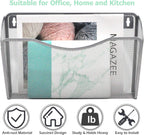 EASEPRES 3 Single Pocket Mesh Hanging File Organizer, Vertical Wall Mounted Magazine File Holder, Mount Basket Mail Paper Document Folder Organizing for Office, Home and School, Silver