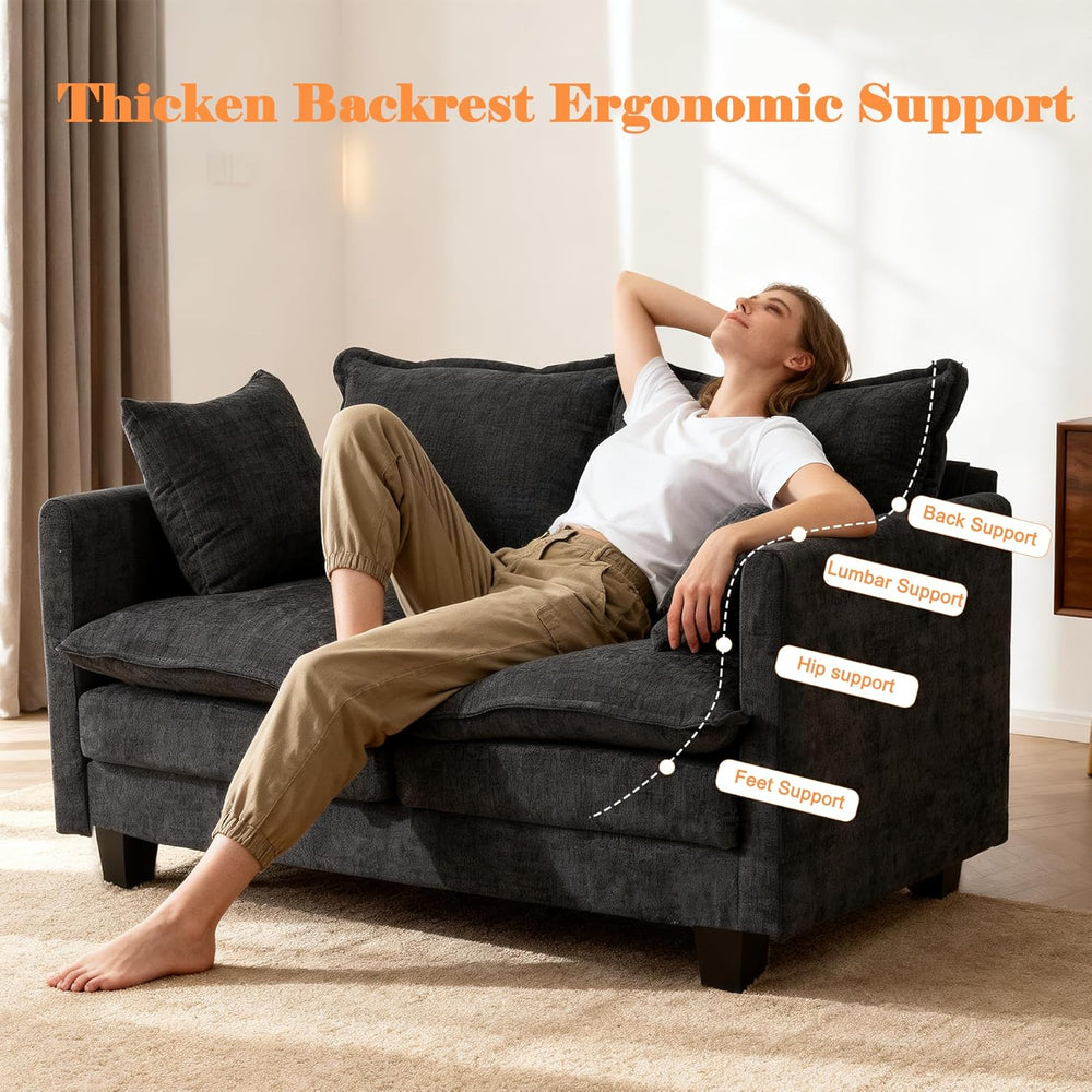 Loveseat Sofa Cloud Sofa Couch 50'', Modern Loveseats 2 Seat Couch 27...