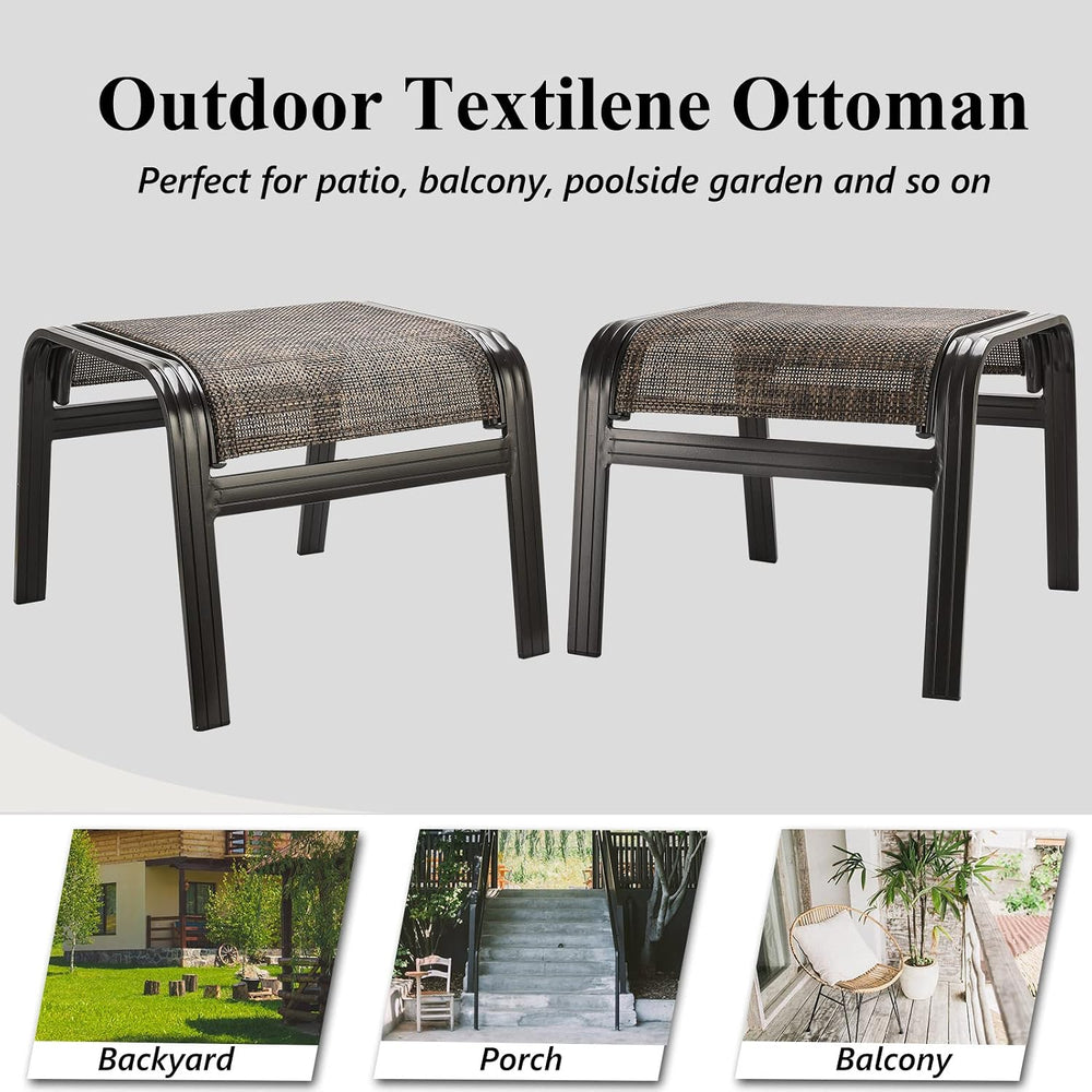 Outdoor Ottomans for Patio Footrest Metal Chairs Patio Footstools Furniture O...
