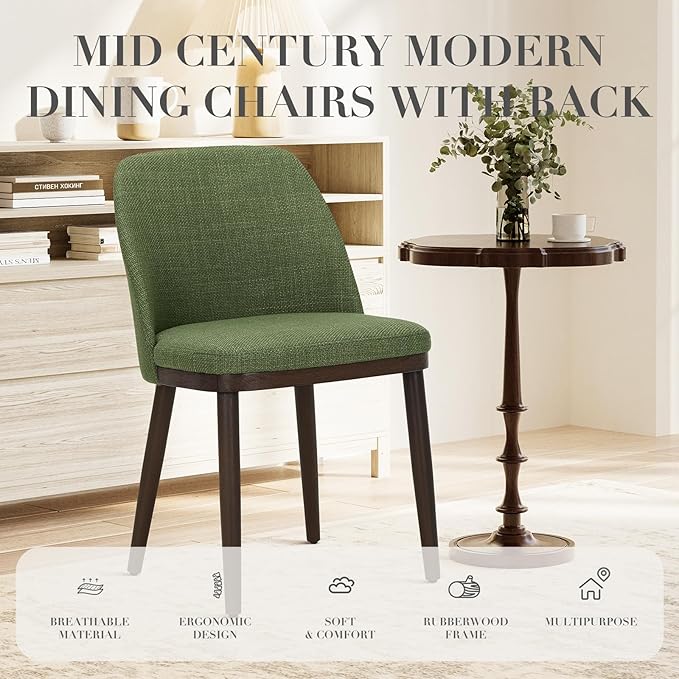 COLAMY Upholstered Dining Chairs Set of 4, Modern Kitchen Chairs with Back, L...