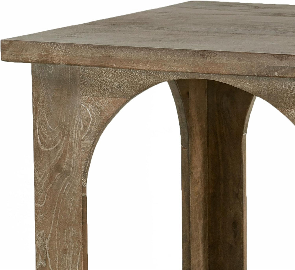 Moti Archie Contemporary End Table Finished in North Creek Brown Solid Wood