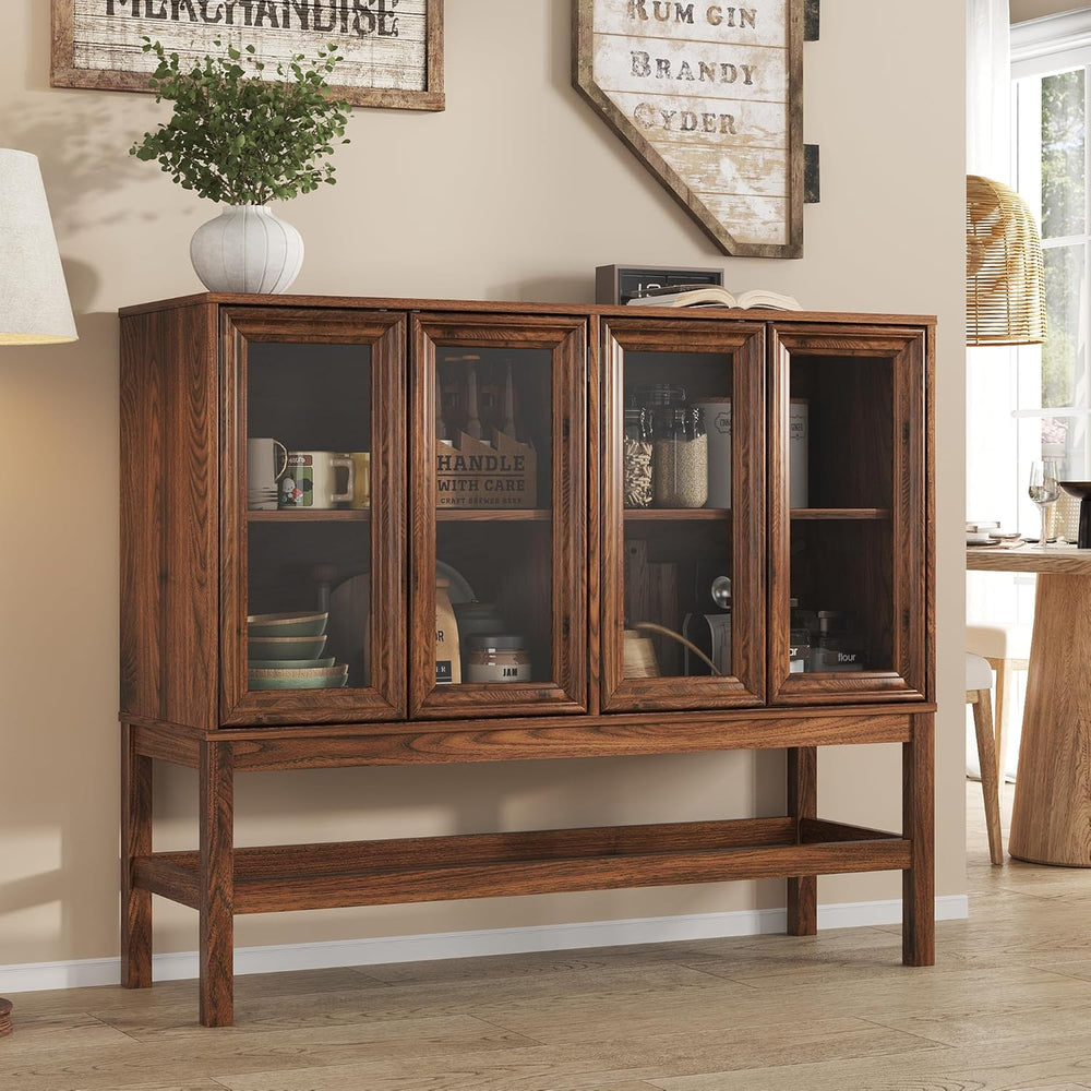Sideboard Buffet Cabinet with Storage, Small Kitchen Coffee Wine Bar Cabinet ...