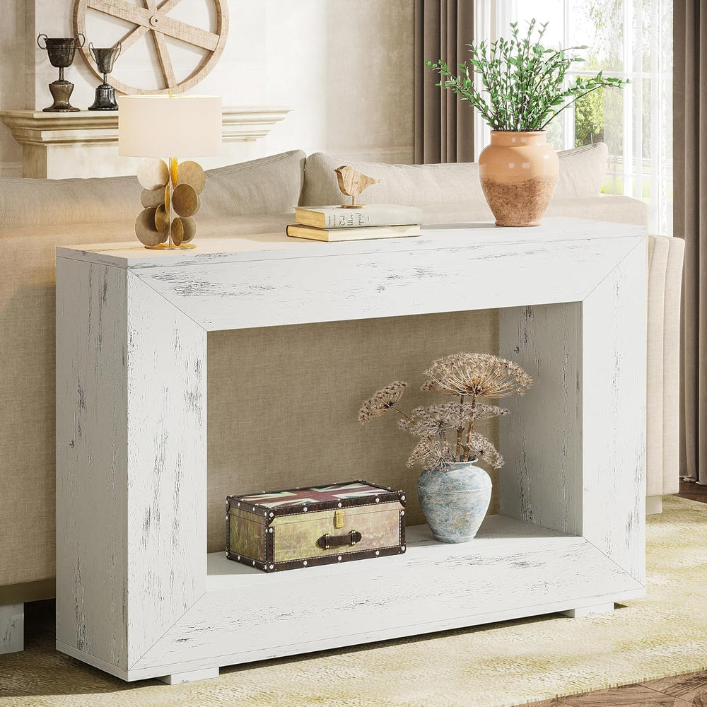Tribesigns Farmhouse Console Table, 47 Inches Entryway Console Table with Sto...