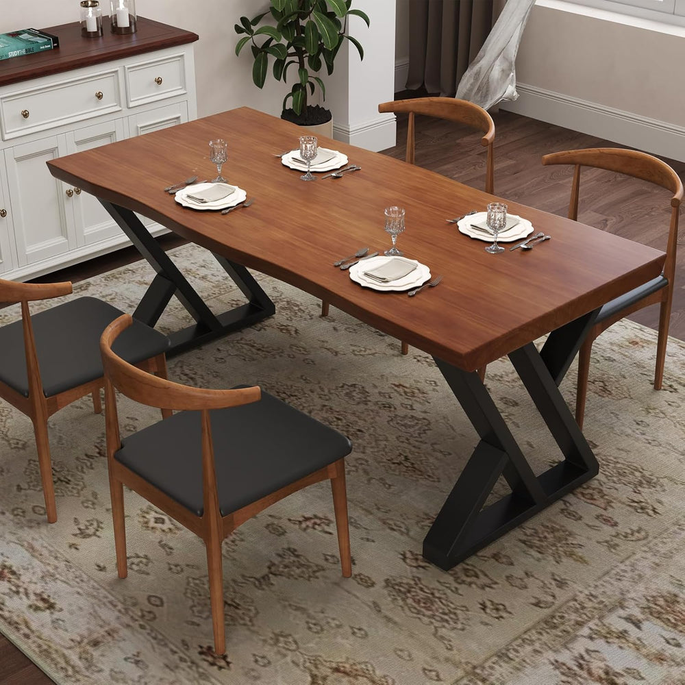 tiedingding 47" Solid Wood Dining Table, Rectangular Kitchen Table with ...